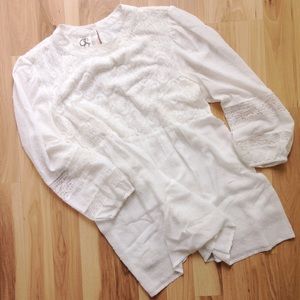 Anthro One September Feathered Lace Blouse